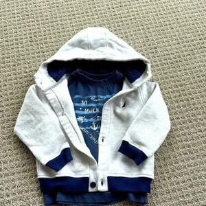 Nautica Toddlers 2 Piece Set -tshirt And Hoodie Size 3yo Good Used Condition